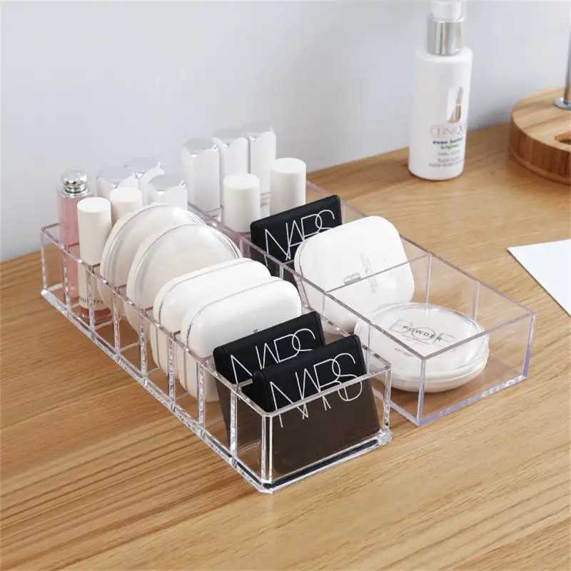 Transparent lipstick Cosmetic Makeup Acrylic Makeup Brush Tool Storage Box Case Make-up Brush Holder Table Organizer Makeup Tool Y240906