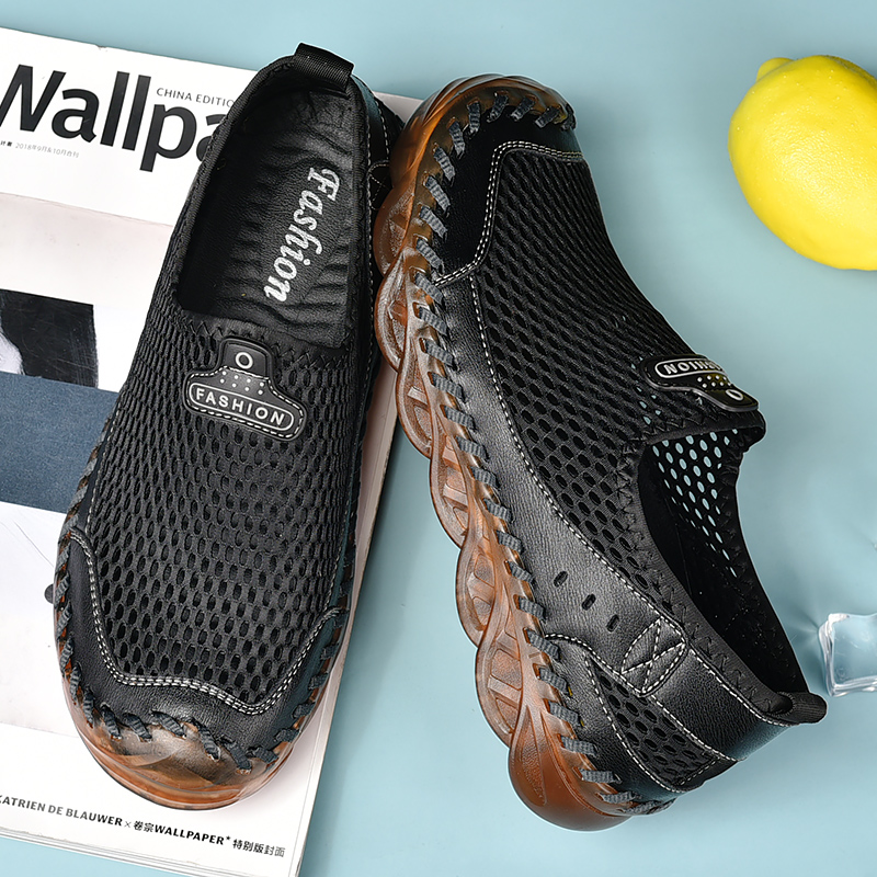 Waterproof Shoes Men Sneakers Summer Breathable Casual Men Shoes Water Comfortable Mesh Shoes Hand-sewn shoes
