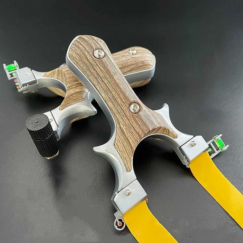 Alloy slingshot wood grain slingshot outdoor hunting supplies precision hunting slingshot manual tools W240905