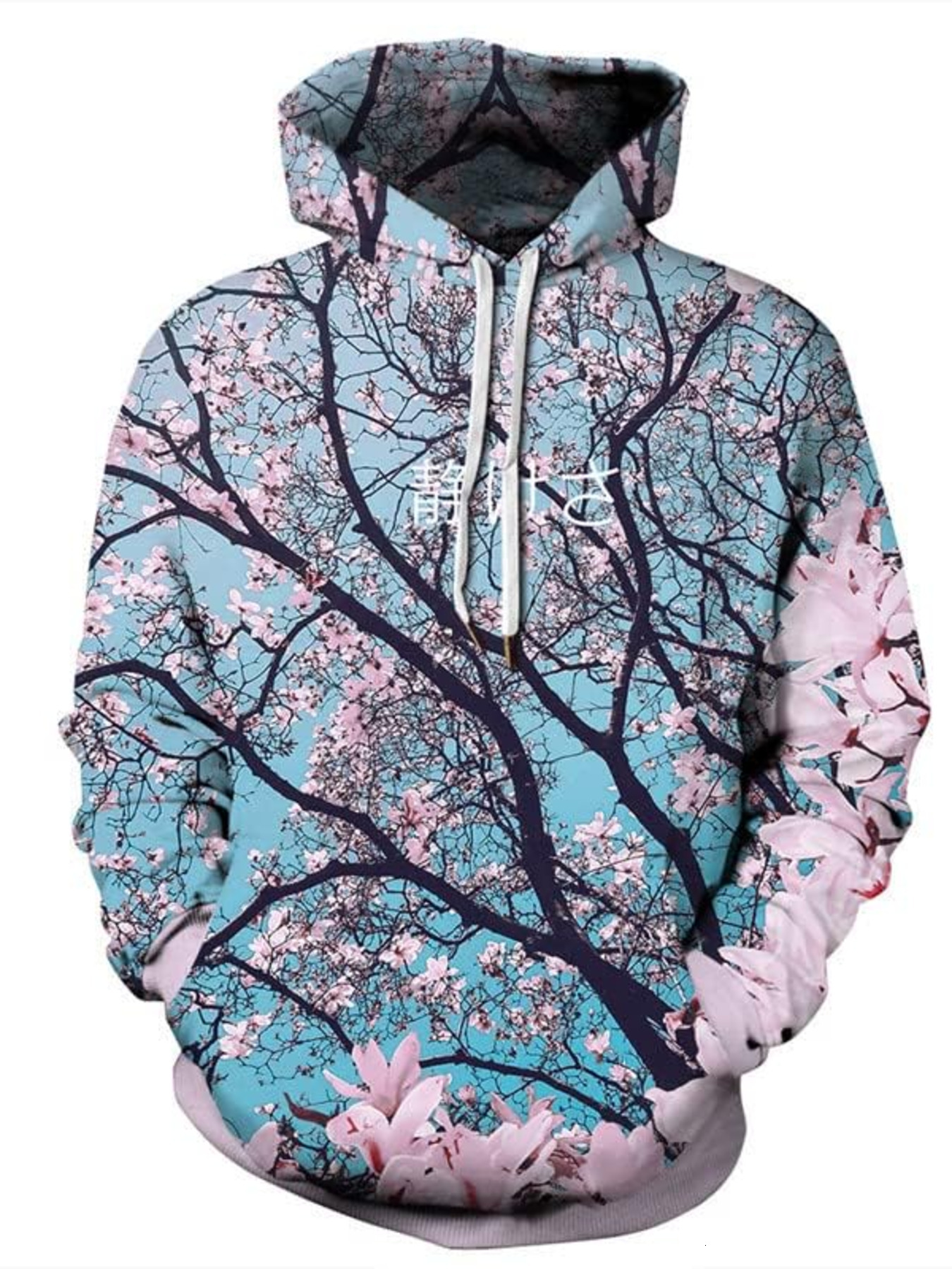 Hoodie for Mens Womens White Cherry Blossom Hoodies for Men Women Fashion 3D Print Hooded Sweatshirt Pullover Hoodie Jacket Graphic