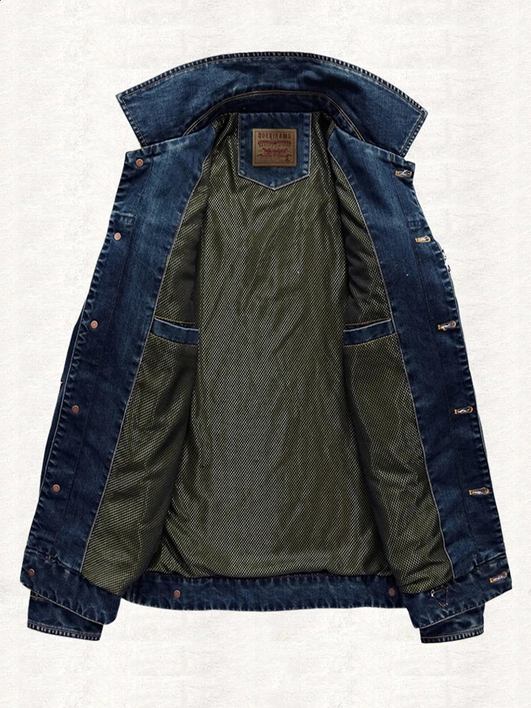 Mens Denim Jacket Top Clothing Spring Autumn Winter European and American Lapel Plus Size Trendy 240905