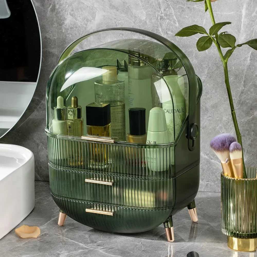 Makeup Organizer for Vanity with 2 Drawers and Makeup Brush Holder for Bedroom Countertop and Bathroom Countertop Y240905