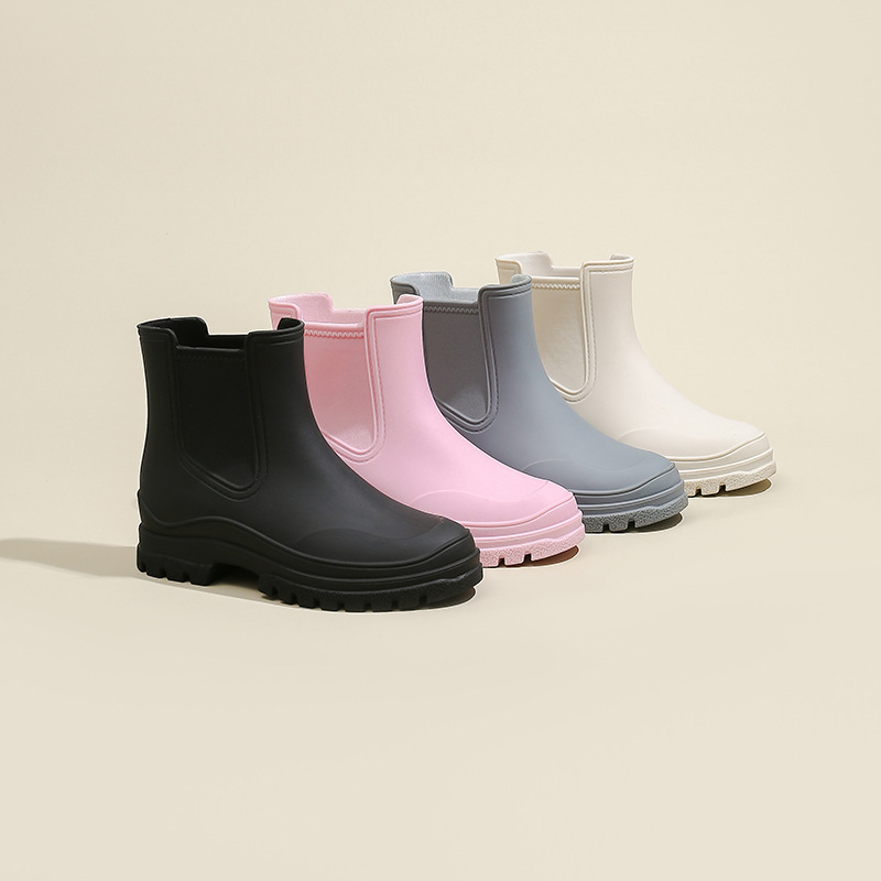 Rubber Boot for Women's Rain Waterproof Work Garden Galoshes Fishing Rainboots Skateboard Ankle Kitchen Shoes Footwear dea5
