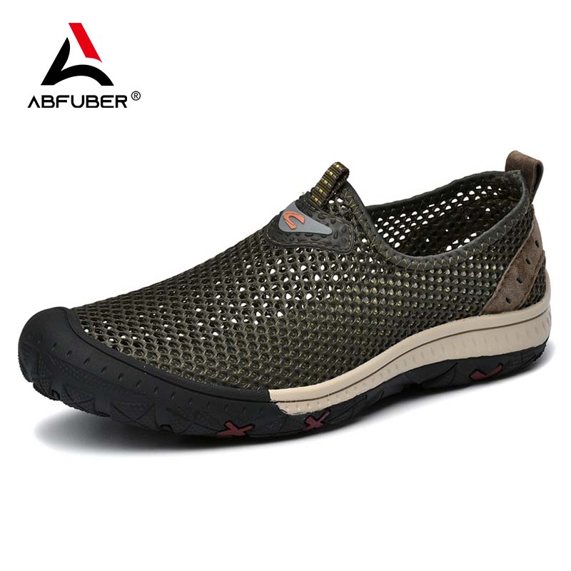 Summer Outdoor Men Sneakers Breathable Slip On Loafers Men Casual Shoes Antiskid Mesh Men Shoes Waterproof Walking Zapatos