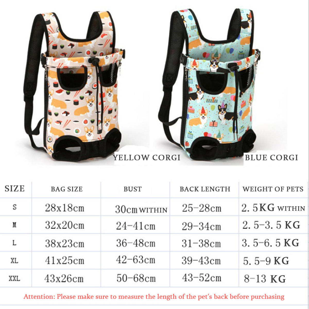 Halloween Pet supplies Portable backpack for going out, dog chest bag, foldable cat bag, small dog, outdoor travel dog backpack