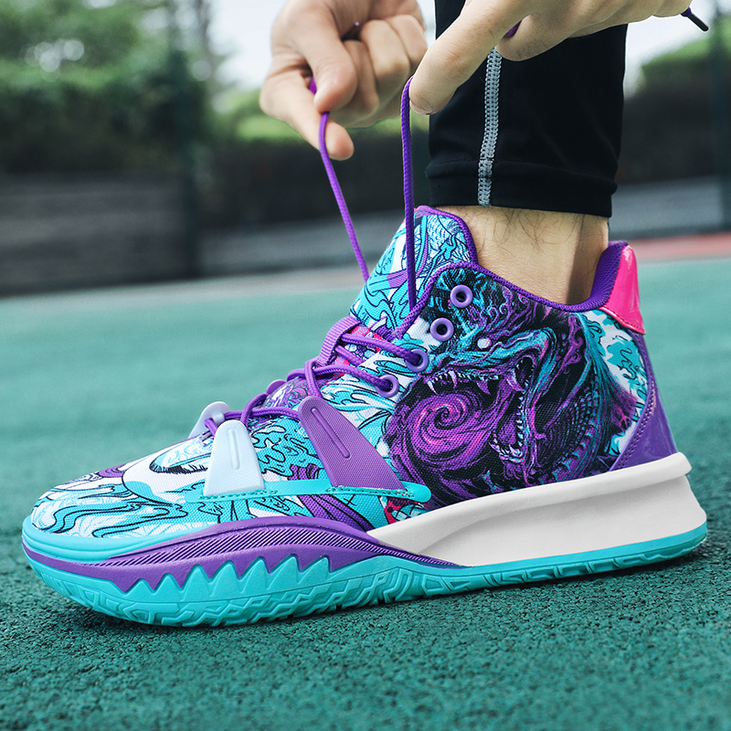 Boys Basketball Sneakers Men's Non-Slip Shoes Breathable Sports Shoes Comfortable Gym Training Athletic Shoes Shock Absorption