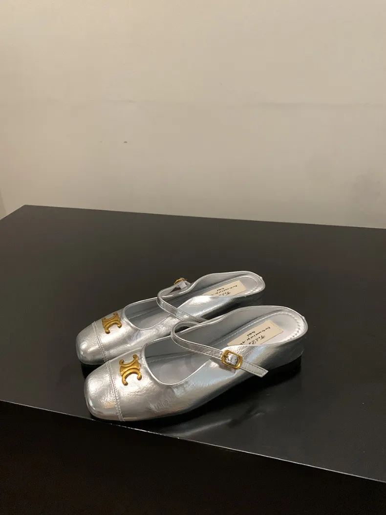 Mary Inner Jane height, single shoes, gentle temperament, French sandals, Korean version of the thick-soled women's toe semi-drag