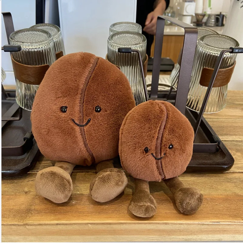 13/21cm Jelly Cat Fun Coffee Bean Doll Cartoon Mini Speaker Simulated Coffee Plush Toy Children and Girls Gift 240904
