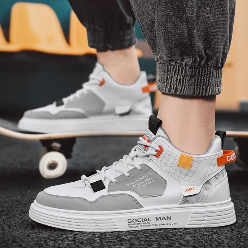 Student Men Cricket Youth New Fashion Versatile High Top Flat Outdoor Travel Basketball New Sports Casual Shoes Vacation 97f7