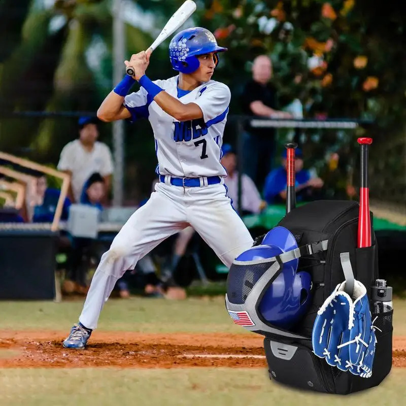 Baseball Softball Bag With Shoe Compartment Fence Hook Holds Bat Gloves Helmets Gear For Youth Boys And 240902