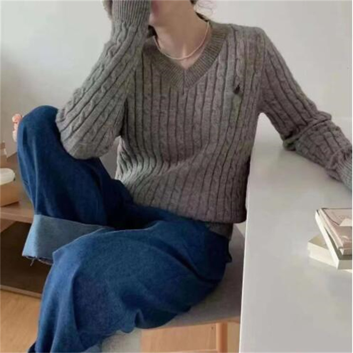Fashion luxury brand Women's Sweaters Knitwear Designer Crew-neck pullover Wool Winter base Solid color Women's slim sweater small horse Long sleeve Jumper