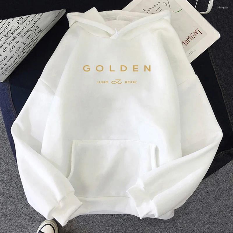 Women's Hoodies JungKook Golden Hoodie Women Aesthetic Standing Next To You Unisex Letter Print Pullovers Sweatshirts Korea
