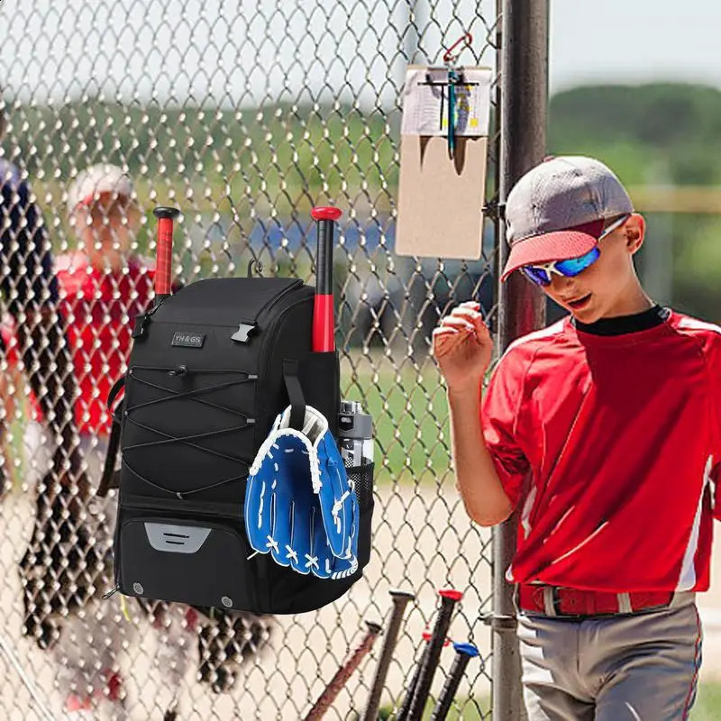 Baseball Softball Bag With Shoe Compartment Fence Hook Holds Bat Gloves Helmets Gear For Youth Boys And 240902