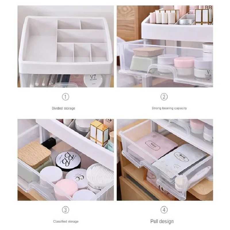 Make Up Case Jewelry Container Box Makeup Organizer Drawers Plastic Cosmetic Storage Box Makeup Brush Holder Organizers Y240906