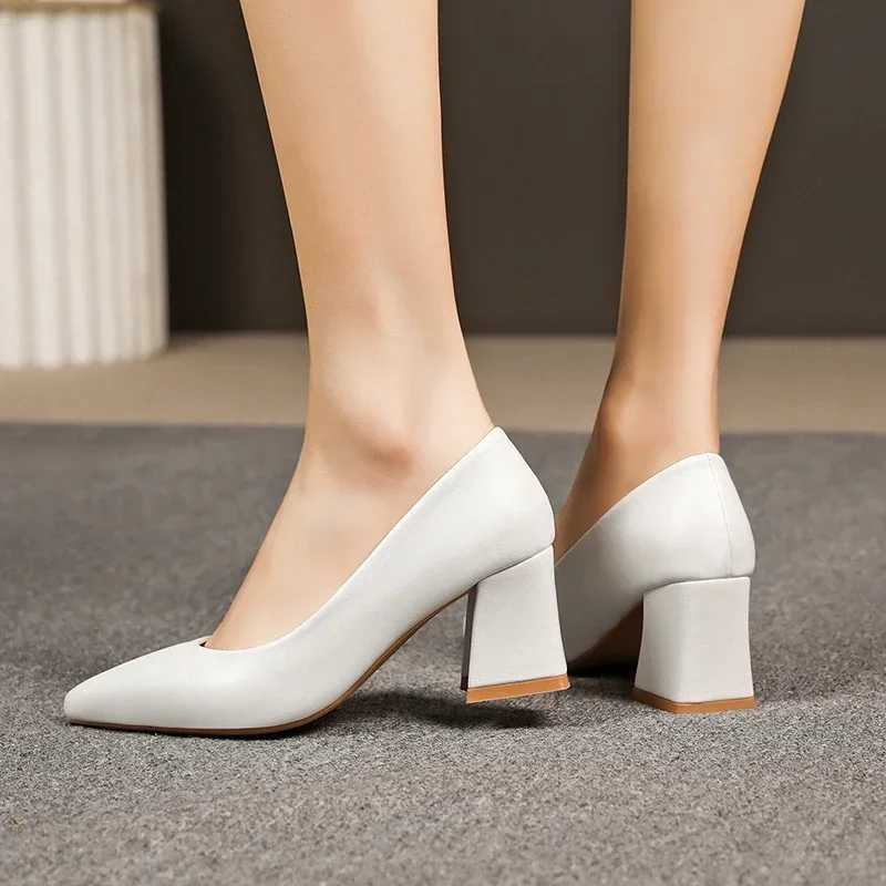 High Quality New basic pump toe high-heeled boat shoes womens dress shoes light white wedding shoes black plus size 35-42 T241024