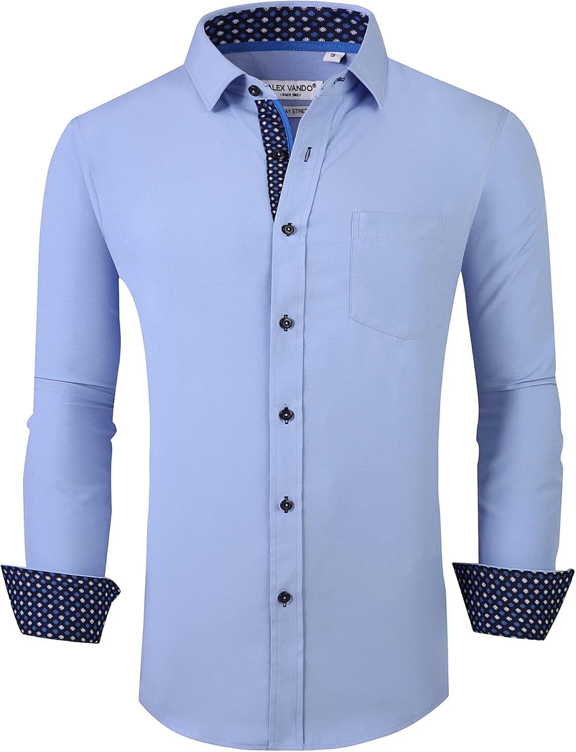 Men S Formal Shirt Wrinkle Free Regular Version Way Elastic Button Up