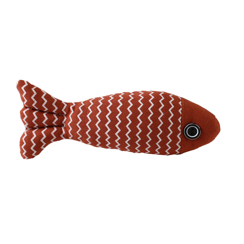 Animal Rescue Donation pet supplies pet cat teasing stick hemp cloth fish, cat mint simulation fish cat toy kitten grinding teeth self fun and relievi