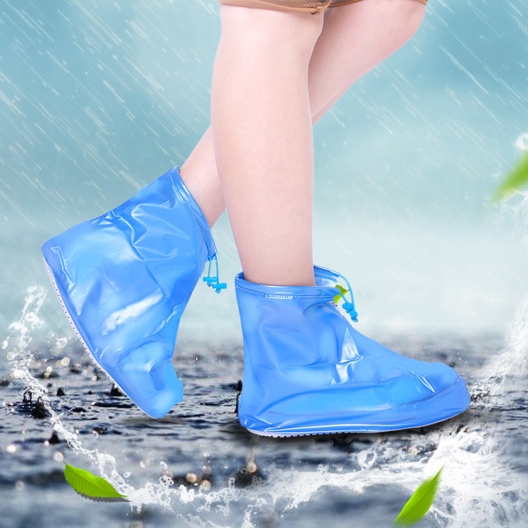High Quality Men Women's Waterproof Cover Heels Boots Reusable Shoes Covers Thicker Non-slip Platform Rain Boots2019 0172