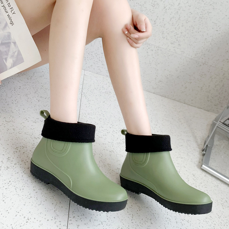 Rain Winter for Warm Outdoor Fishing Boots Waterproof Working Shoes Fashion Slip-on Rubber Booties Women Galoshes a75a
