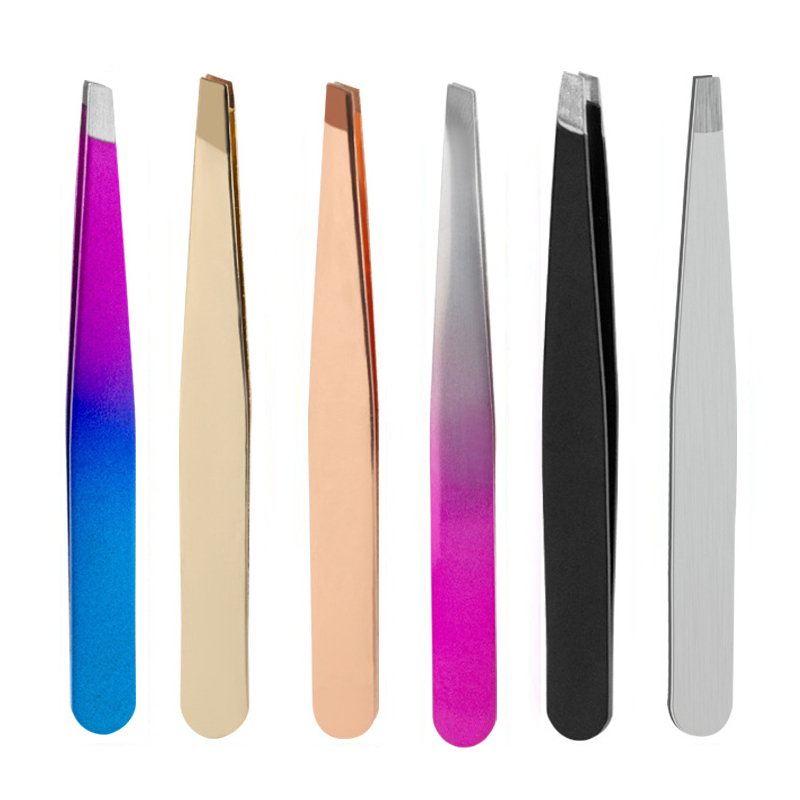 Stainless Steel Tip Eyebrow Tweezers Face Hair Removal Clip Brow Trimmer Makeup Tools
