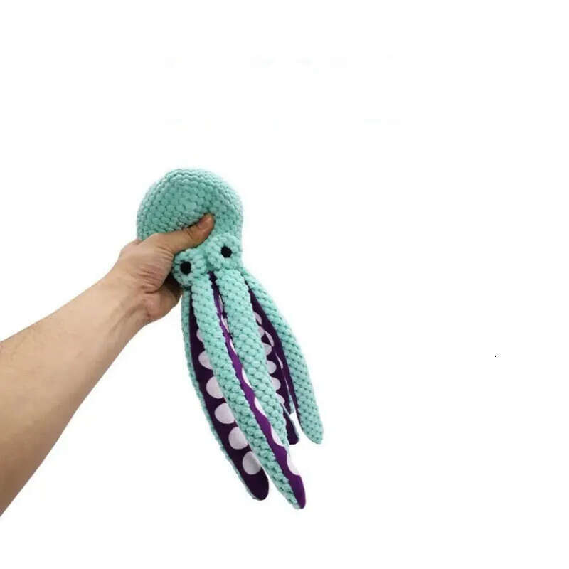 Plush Durable Interactive Squeaky Dog Octopus Chew Toys For Puppy Teething Pet Training And Entertaining Toy