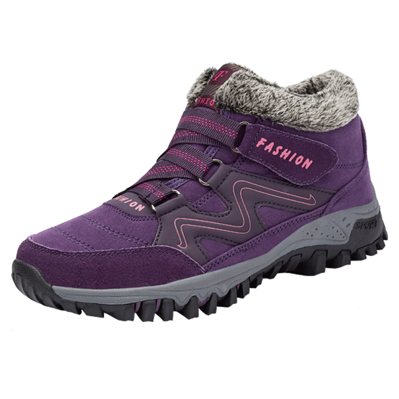 Boots Women Winter Outdoor Fur Camping Hiking High Quality Suede Mother Casual Sneakers Ladies Non-slip Climbing Men Shoes