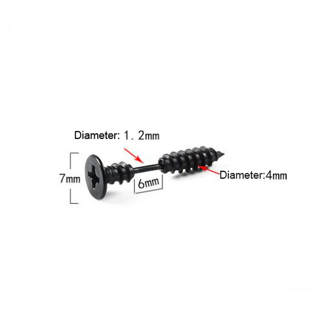 Stainless Steel Wood Screw Stud Earring for Men Youth Titanium Steel Man Cross Piercing Earring Ear Studs Nice Jewelry Gift Wholesale Price 1 PCS