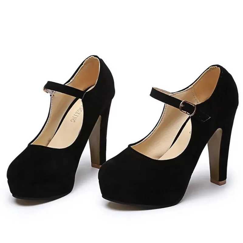 High Quality Fi slim high heels womens shoes classic comfortable pump buckle office shoes casual elegant short and chubby high heels T241024