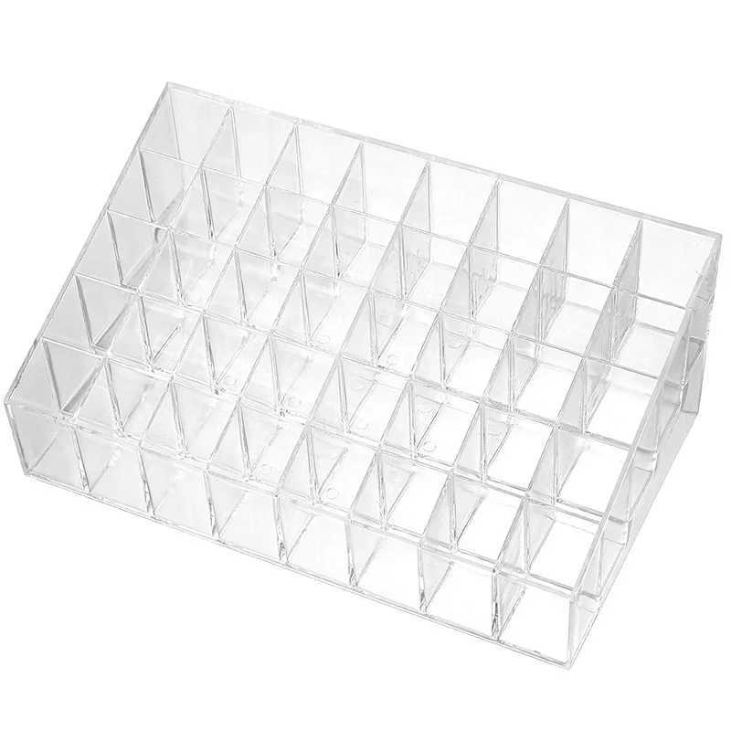 9/24 Grids Clear Acrylic Lipstick Box Makeup Organizer Storage Box Make Up Brush Organizer Display Holder Cosmetic Organizer Box Y240906