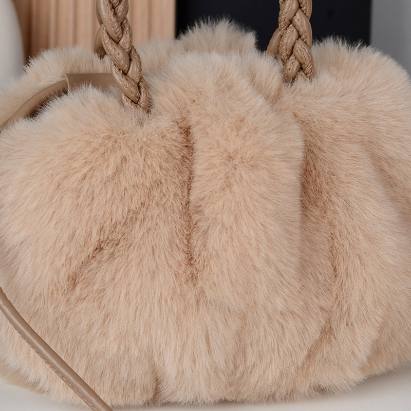 Fashion velour bag flower Plush Handbags Crossbody bag small pumpkin bag new hand-held wool-like bag fashion Joker clouds pleated bag Designer shoulde