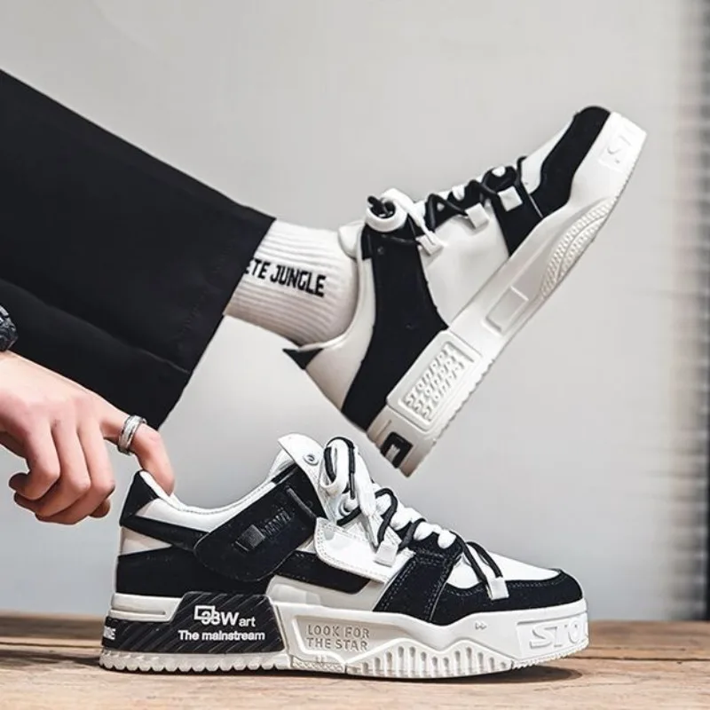 Men‘s Sneakers Fashion Skateboard Shoes Lace Up Platform Trainers Outdoor Casual Shoes for Men Vulcanized Shoes Tenis Masculino