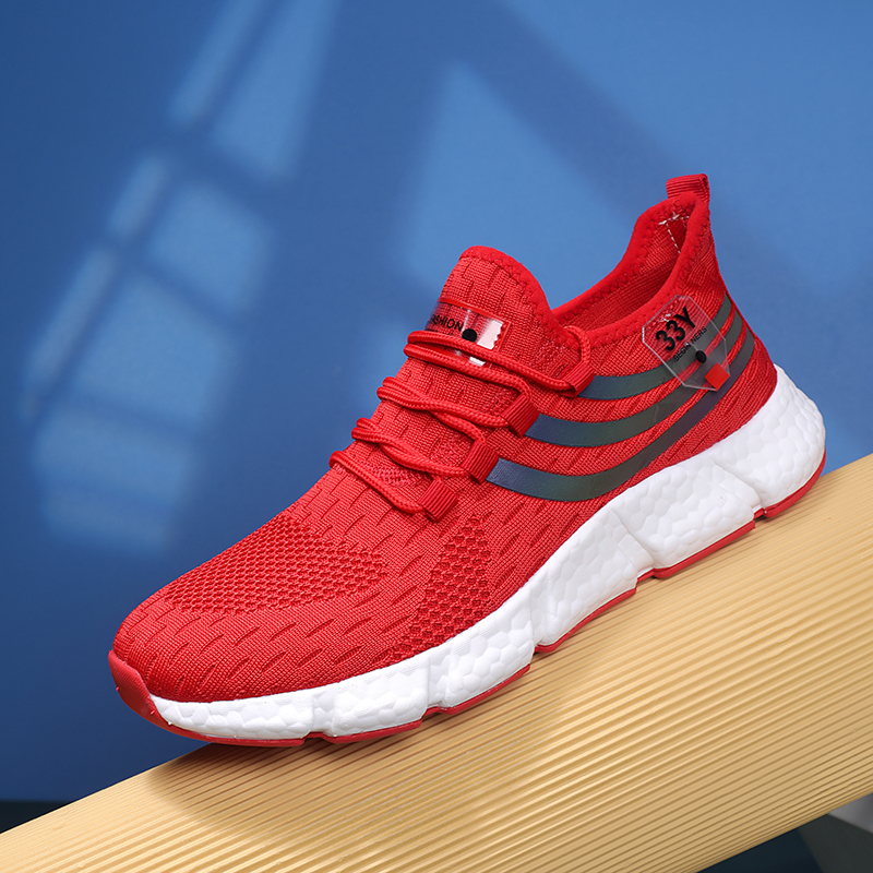Dropshipping NEW 3 Stripes High Quality Men Shoes Popcorn Sole Fly Weave Sneakers Breathable Running Tennis Shoes Walking Women