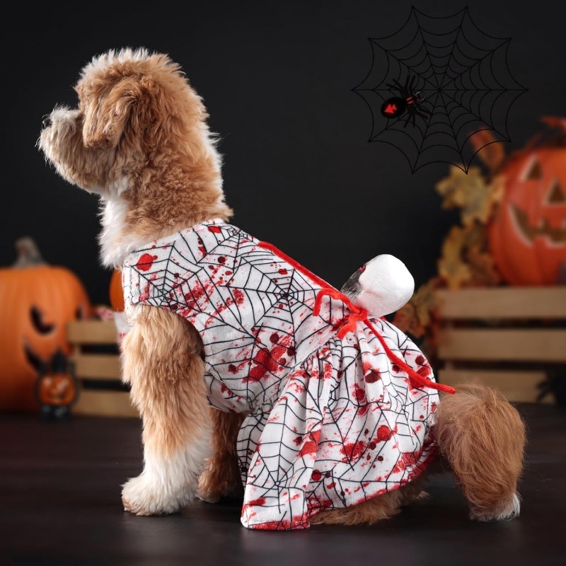 2026 New Dog Skeleton Costumes Funny Halloween Puppy Dress For Small Dogs Cats S Free Shipping H260129