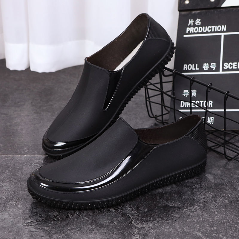 Men Kitchen Working Add Non-slip Waterproof Chef Casual Unisex Work Water Shoes Rain Cotton Boots 73bc