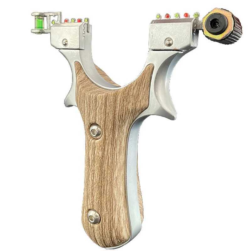 Alloy slingshot wood grain slingshot outdoor hunting supplies precision hunting slingshot manual tools W240905