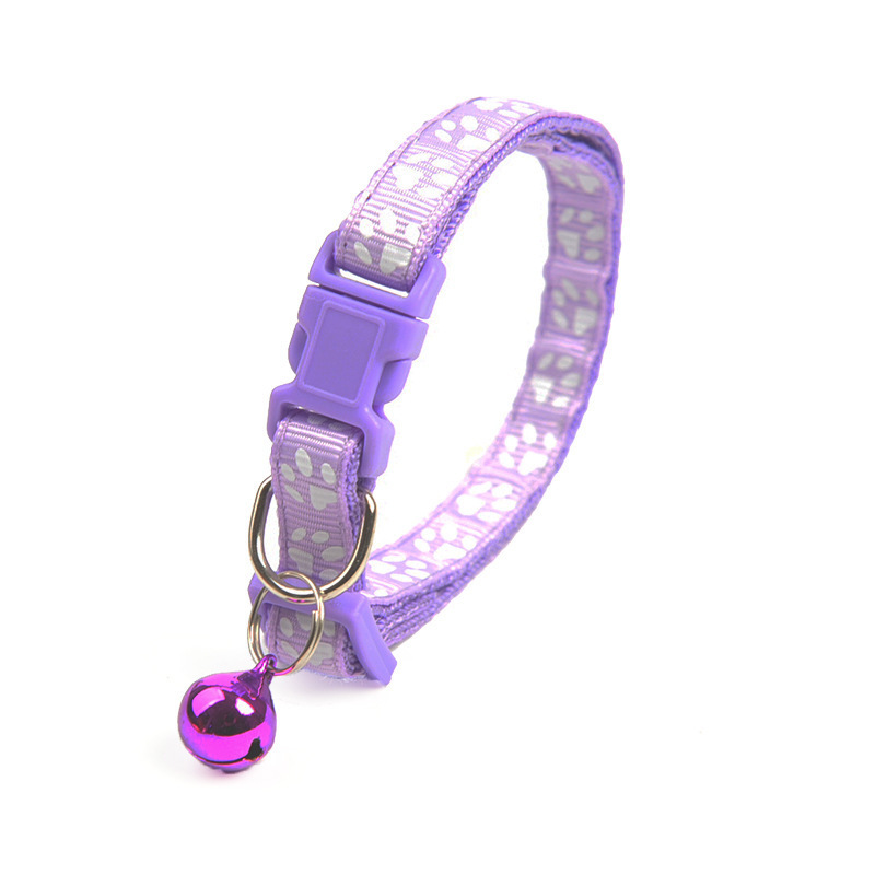 Halloween Adorable Cartoon Cat & Dog Walking Accessory - Paw Printed Collar with Tether