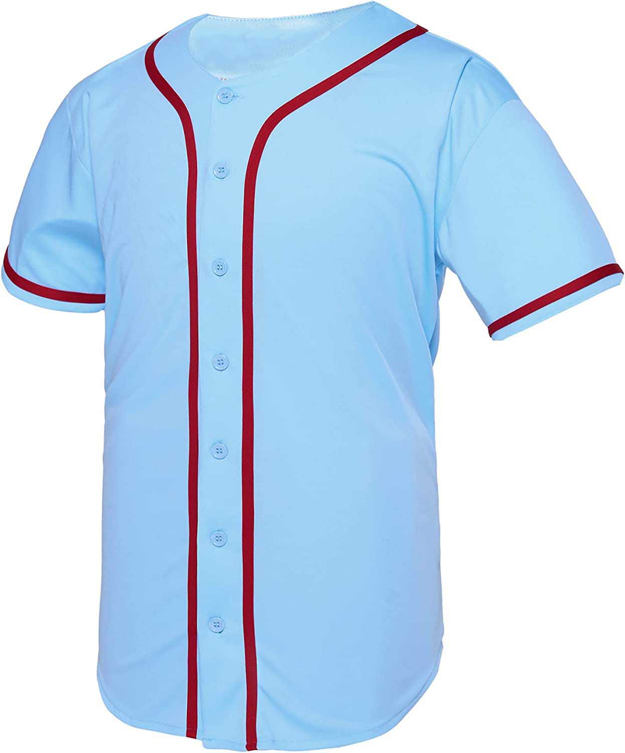 Men's cardigan baseball shirt Baseball T-shirt Men's shirts are breathable and loose
