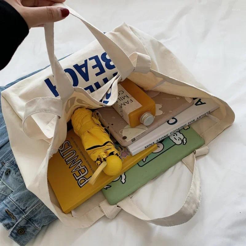 Shopping Bags Large Canvas Bag Women Shoulder Handbag Female Letters Reusable Ladies Grocery Designer Tote Eco Friendly Bolsas
