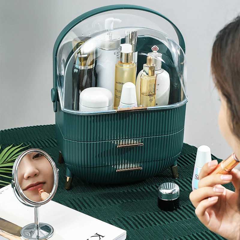 Cosmetic Storage Box Bathroom Big Capacity Waterproof Dustproof Jewelry Makeup Organizer Home Skin Care Make Up Storage Drawer Y240906