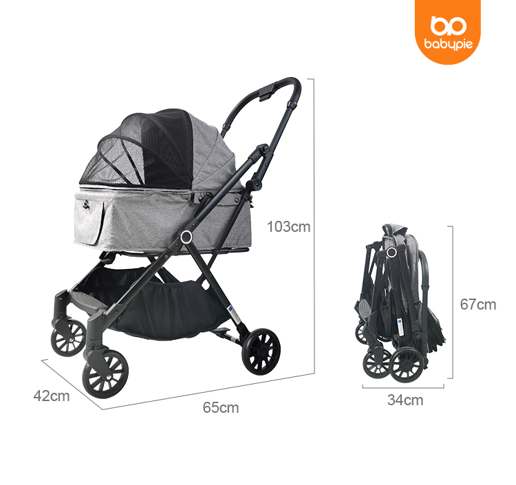 Dog Pram Foldable Cheap Pet Stroller Trolley Cart Outdoor Large Pet Stroller For Cat Detachable Small Pet Stroller