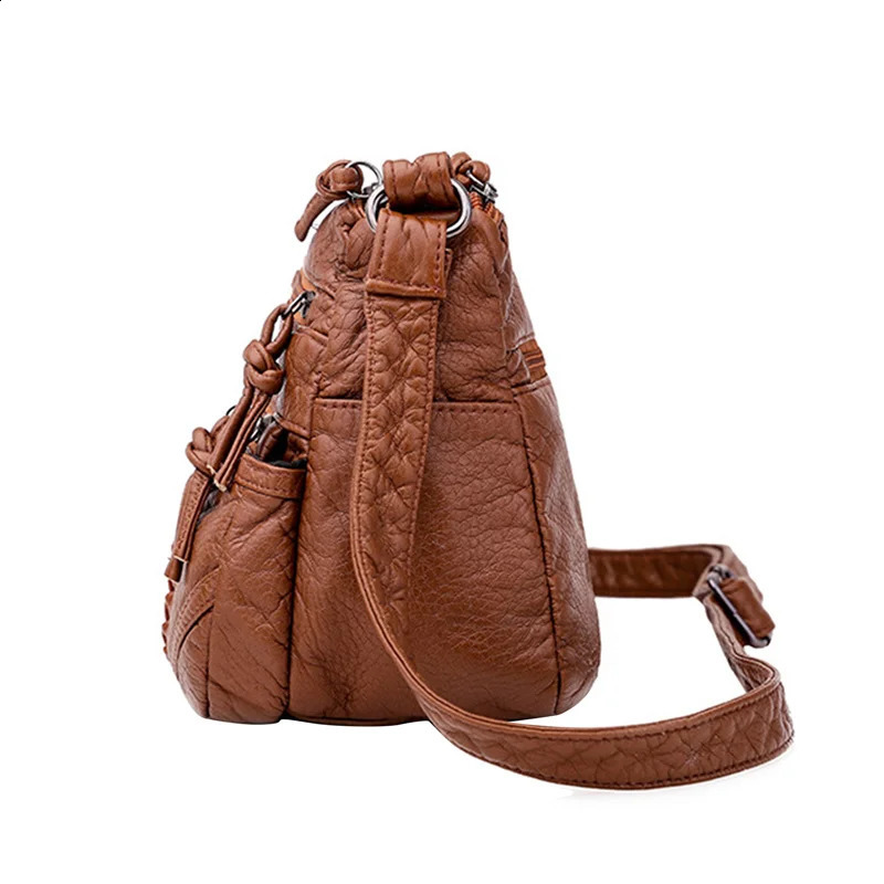 Arrival Women Shoulder Bags Retro PU Leather Messenger Bag For mama Lightweight Crossbody Purse Female Handbags 240905