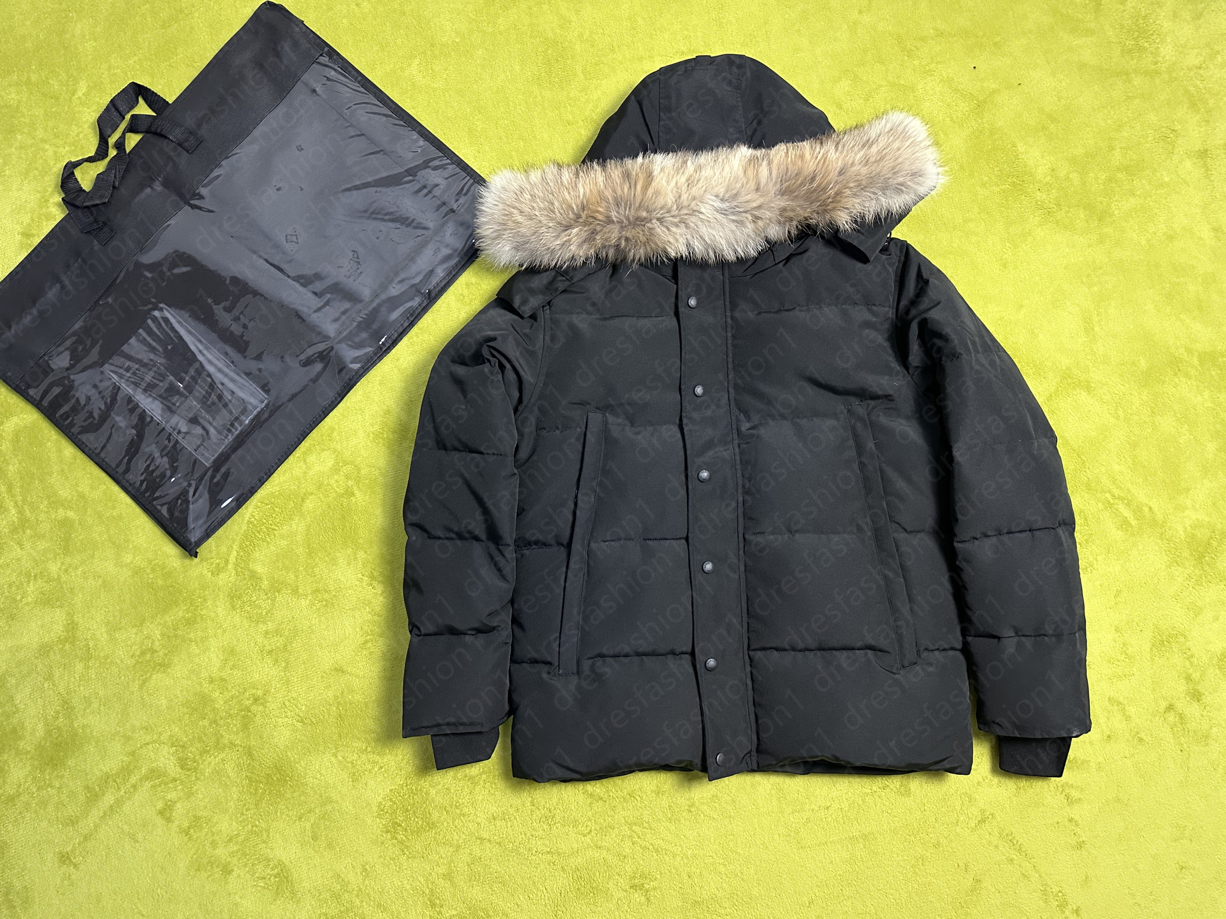 Down jacket Winter Puffer Jackets Coat Real Wolf Fur Homme Outdoor Windbreaker Jassen Outerwear Hooded Manteau Hiver Canada Style warm Parka Doudoune