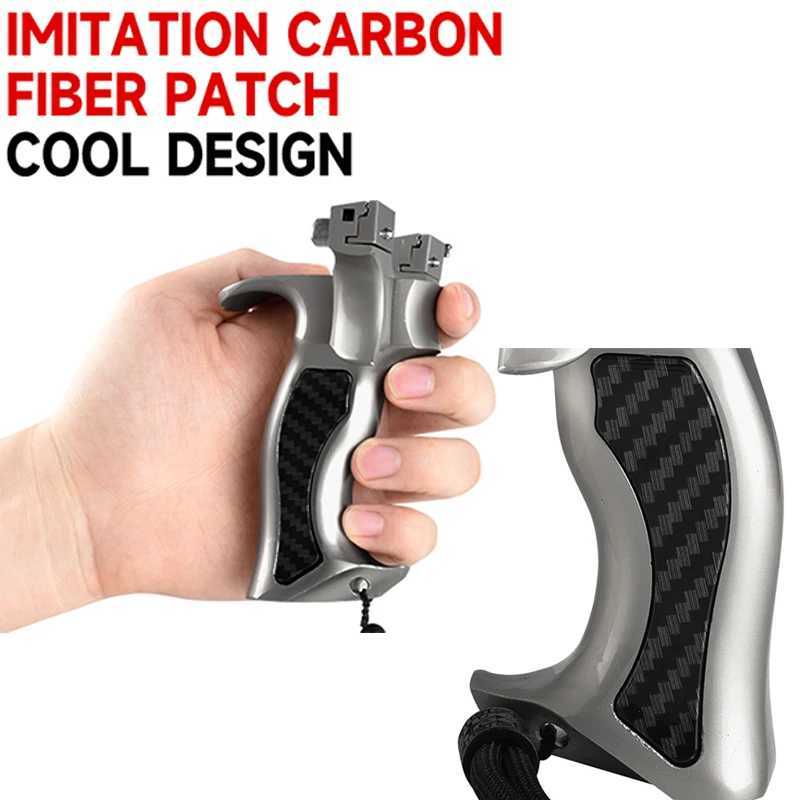 8020/9025 sturdy metal slingshot with shock-absorbing tail cover comfortable grip slingshot professional outdoor hunting and shooting set W240905