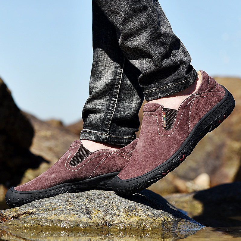 Outdoor Hiking Men Shoes Casual Sneakers Slip On Loafers Men Driving Soft Leather Shoes Men Hot Sale Zapatillas Hombre 2024