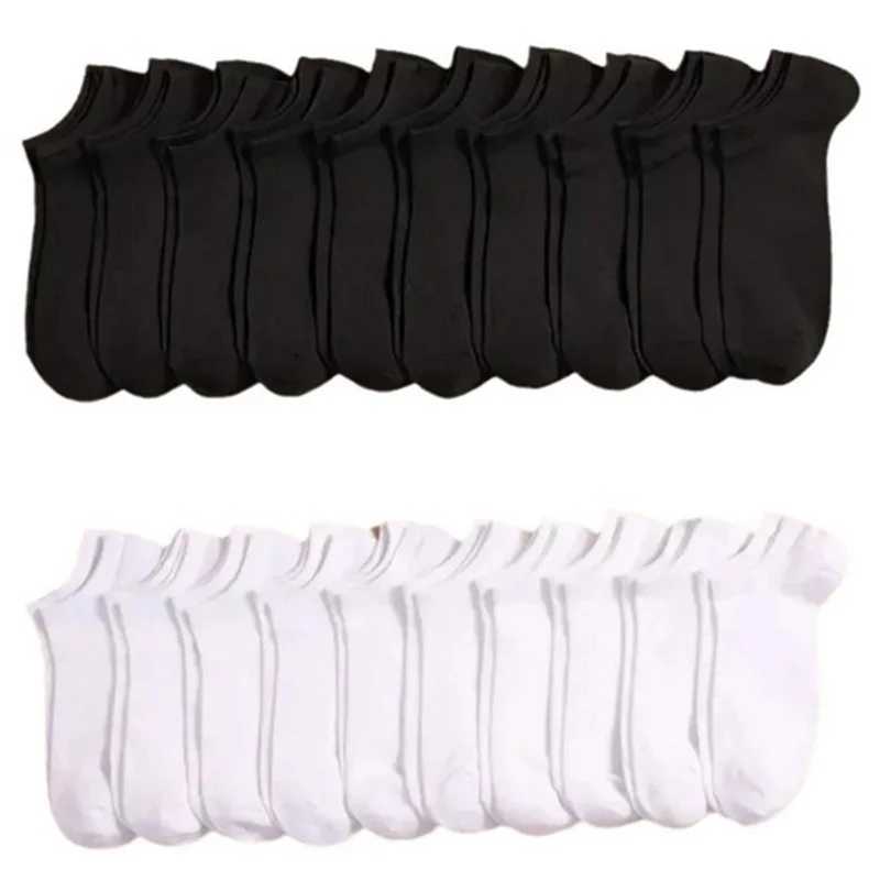 10/20/50/100 Pairs White Socks For Women Men Non-slip No-show Ankle Socks Casual Breathable Socks Invisible Low Cut SocksXJ240904