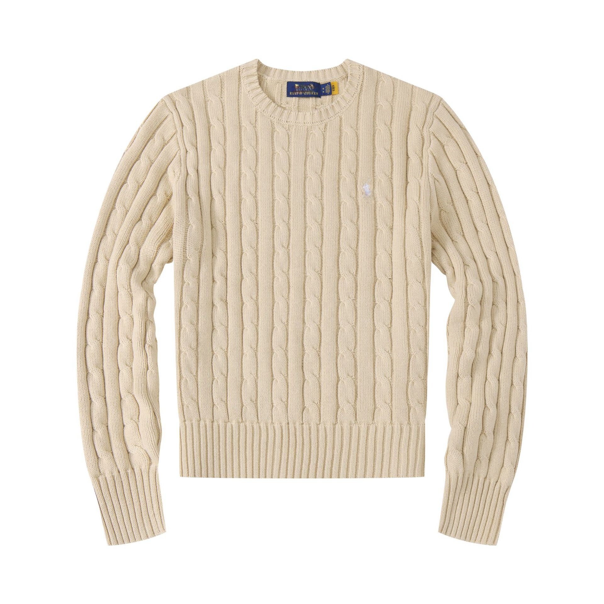 RL Designer Long Sleeve Pony Embroidered Twist Knit Pullover Top Quality Knitted Sweaters Oversized Baggy Knitwear Jumper Polo Sweater Rlph Laurent Design 681