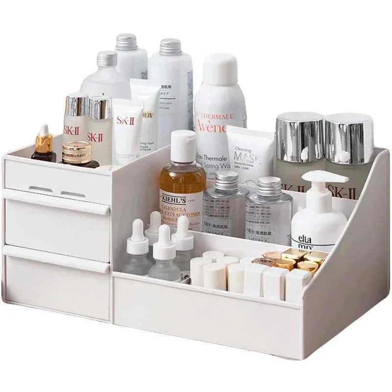 Large Capacity Cosmetic Storage Box Makeup Drawer Organizer Jewelry Nail Polish Makeup Container Desktop Sundries Storage Box Y240906