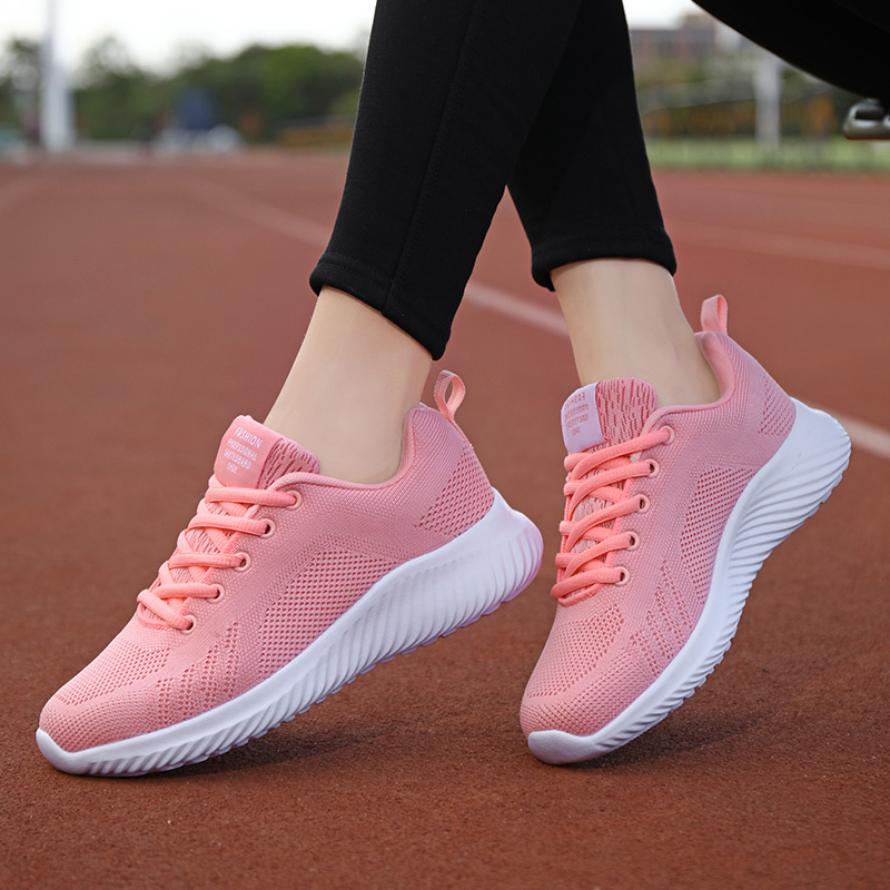Women's Sports Running Shoes New Outdoor Comfortable and Lightweight Cushioned Flat Bottom Walking Breathable Travel Shoes