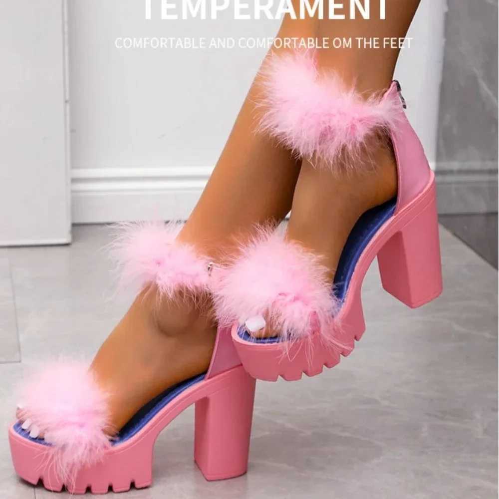 Women Sandals Summer High Heels Women Fur Sandals Woman Platform Shoes Wedges Shoes for Women Sandals Designer Womens Shoes W250514