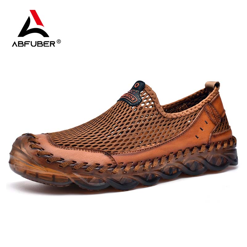 Waterproof Shoes Men Sneakers Summer Breathable Casual Men Shoes Water Comfortable Mesh Shoes Hand-sewn shoes